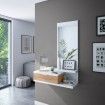 Recibidor Dhalia blanco Artik roble Nodi 1 cajón con espejo 81 x 116 x 29 cm